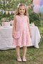 Belle model pink rose detailed girl's dress with lined bag, 3d floral special occasion princess dress - 3