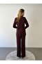 Special Edition Jacket Palazzo Trousers Burgundy Suit - 7