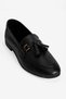 Women's Genuine Leather Ballerinas with Tassel Detail Loafer Perina Black - 5