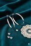 Women's Silver Color Stainless Steel Large Hoop Earrings - Modern Geometric Design - 3
