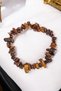 Tiger's Eye Bracelet Tiger's Eye Stone Bracelet Flexible Cord Fits Any Wrist Natural Stone Bracelet