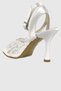 Ruby White Lace Detail Ankle Strap Women's Heeled Shoes - 8