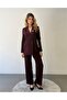 Special Edition Jacket Palazzo Trousers Burgundy Suit - 4