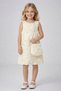 Belle Model Ecru Rose Detailed Girls' Dress with Lined Bag 3D Floral Special Occasion Princess Dress