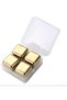 Titanium Ice Cube Gold |   Food Grade Beverage Cooler Ice Stone Premium Set - 4
