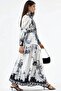 Msn Shirt Collar and Belted Floral Maxi Dress - 2