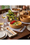 Bamboo Striped Bowl, Large Size 22*6cm Fruit Bowl Bread Bowl Salad Appetizer Bamboo Bowl Presentation Tray 22 cm