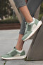 Leather and Suede Women's Sneakers with Side Zipper