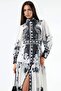 Msn Shirt Collar and Belted Floral Maxi Dress - 3