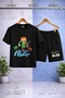 Children's New Alex Original Special Printed Crew Neck T-Shirt - Shorts Set