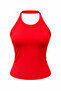2081 Women's Halter Neck Backless Tank Top Blouse Red