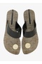 Look Sardenha Women's With Printed Sole Single Strap Sandals-Black/Gold, size-37 - 4
