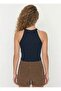 Women's Ribbed Halter Neck Crop Blouse - 5