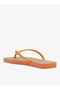 Slim Sardenha Women's Flip Flops With Square Shape Printed Sole-Orange, size-35/36 - 2