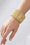 Accessories Steel Handcuff Women's Bracelet Gold Color Modern Textured Stylish Design - 3