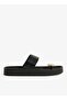 Smooth Stone Women's Anti Slip Sole Single Strap Sandals-Black, size-37