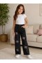 26904-26 Girls' Denim Trousers with Pink Ribbon Embroidery Detail, Straight Leg Casual Jean Trousers - 4