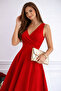 Women's V-Neck Zara Crepe Fabric Midi Length A-Line Stylish Dress Editor's Picks - 3