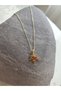 Sycamore Leaf Necklace Steel Leaf Necklace with Zircon Stones