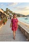 Women's Short Sleeve Loose Fit Ethnic Plus Size Dress - 2
