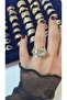 Premium Design Zircon Stone Sparkling Women's Double Color Ring Adjustable Without Number - 3