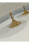 4-Piece Butterfly, Daisy Figured Porcelain, Serving Plate, Presentation Bowl, Metal Gold Legs - 7