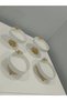 4-Piece Butterfly, Daisy Figured Porcelain, Serving Plate, Presentation Bowl, Metal Gold Legs - 4