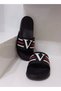 Men's Black Daily Slippers with V Detail, Non-Slip Sole, Summer Beach Pool Slippers - 4