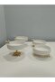 4-Piece Butterfly, Daisy Figured Porcelain, Serving Plate, Presentation Bowl, Metal Gold Legs - 2