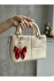 Red Ribbon Bag Charm & Keychain |   Decorative Pinterest Bow with Clip Gift - 3