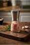 Transparent Glass Salt and Pepper Mill & Stainless Steel Adjustable Grinder (13 cm)