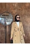 Kruvaze Collar Women's Trench Coat with Removable Belt and Buttons - 2