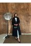 Kruvaze Collar Women's Trench Coat with Removable Belt and Buttons