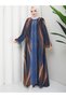 Plus Size Covered Dress with Stone Detail and Patterned Design - 5
