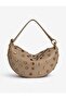 Half Moon Shape Shoulder Bag with Staple Detail - 5