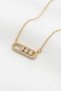 Horizontal Messika Model Fixed Zircon Stone Gold Color Stainless Steel Women's Necklace - 4