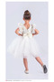 Girl's Flower Applique Party Dress Birthday and Performance Costume Gown - 3