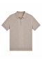 Men's Zippered Mink Regular Fit Polo Collar T-Shirt - 3