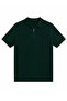 Men's Zippered Green Regular Fit Polo Collar T-Shirt - 3