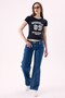 Crep Women's Nashville 89 Text Printed Crop T-Shirt Crew Neck Short Sleeve – Slim Fit 100% Cotton Rib - 7