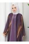 Plus Size Covered Dress with Stone Detail and Patterned Design