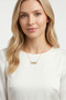 Horizontal Messika Model Fixed Zircon Stone Gold Color Stainless Steel Women's Necklace - 2