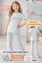 100% Cotton Printed T-Shirt and Ribbed Leggings Two-Piece Summer Set for Girls - 5