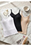 Women's 3-Pack 95% Cotton Ribbed Tank Top Set - Lace Detailed, Breathable & Soft Texture