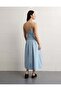 AE Denim Bow Strap Midi Dress - 4