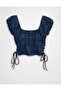 AE Denim Side-Tie Lace-Up Blouse - 4