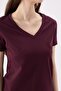 Crep Women's Basic V-Neck Short Sleeve T-Shirt Plum – Regular Fit 100% Cotton - 5