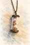 Silver Color Glass Tube Sea Shell Necklace Unisex 60 cm Chain - 4