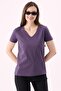Crep Women's Basic V-Neck Short Sleeve T-Shirt Purple – Regular Fit 100% Cotton - 3