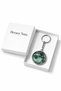 Unisex Metal Green Natural Stone Patterned Round Keychain I Special Design - 3
